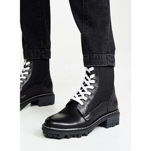 Rag & Bone Shiloh Lace Up Leather Combat Boots Grunge Gothic Punk Black Size 8
